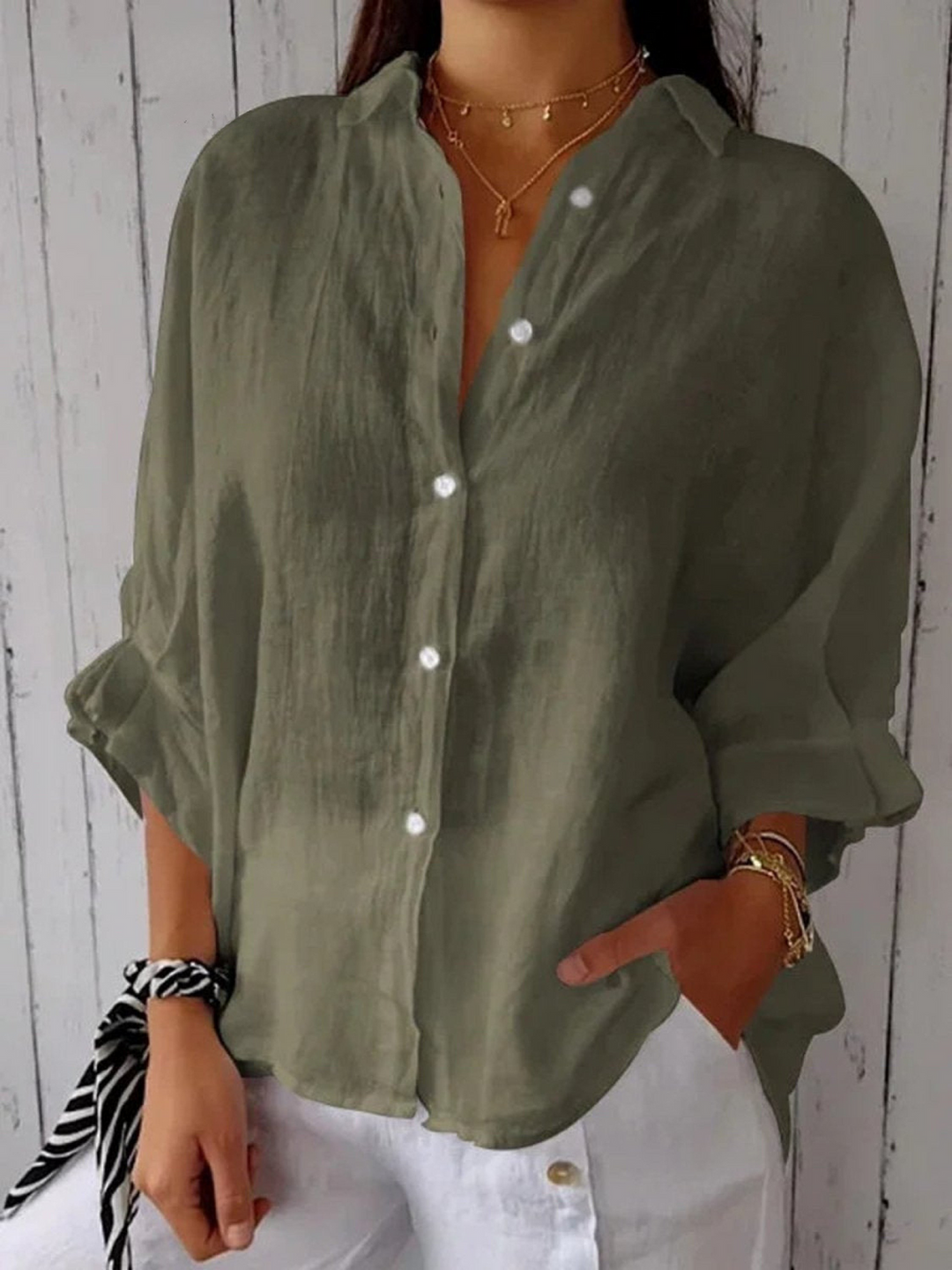 Women's   Casual Tie-back Shirt