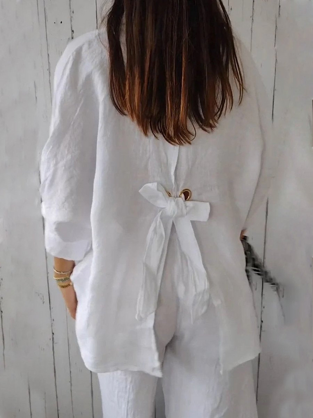 Women's   Casual Tie-back  Shirt