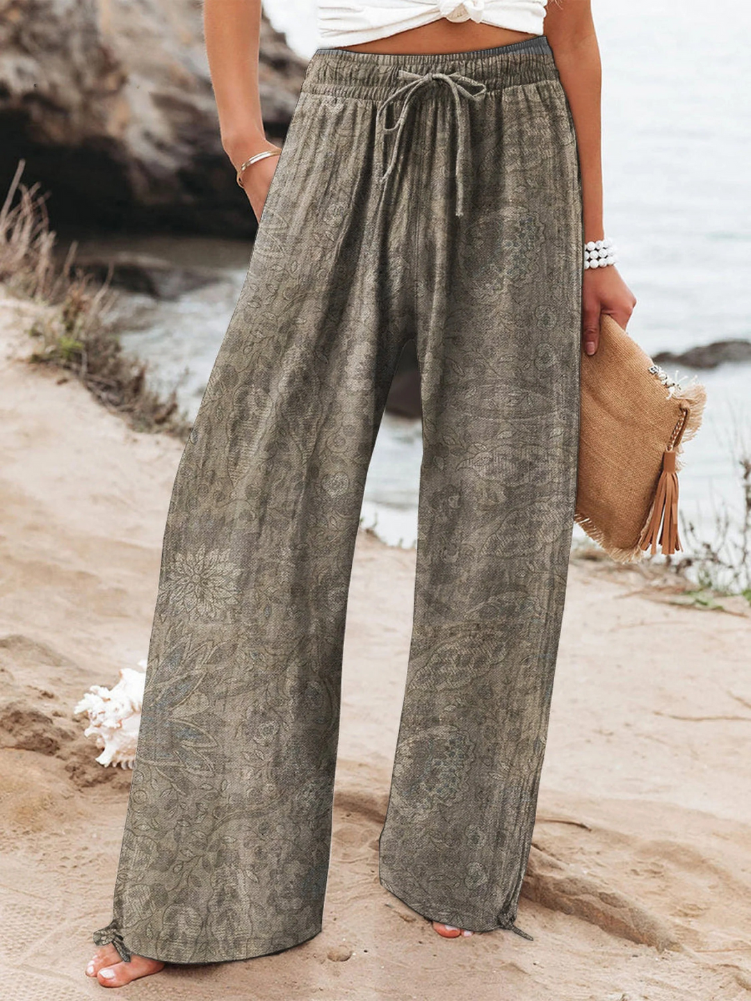 Women's  Floral  Art Printed Casual Pants