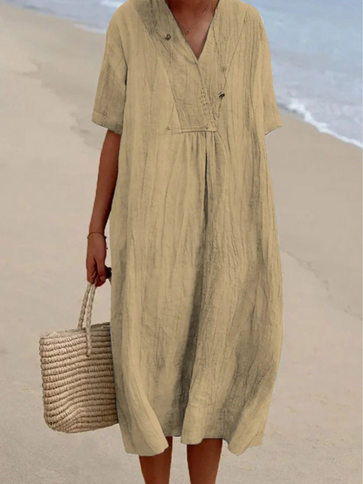 Women's Solid Color  Short Sleeve Dress