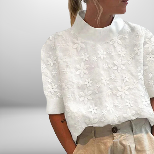Dahlia | With Embroidered Solid Stand Collar
